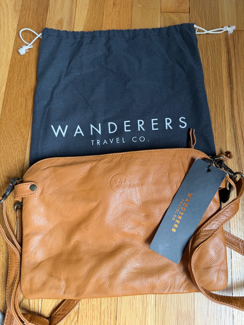 Wanderers Travel Co. Tan Leather Crossbody Bag. Venetian grande passport